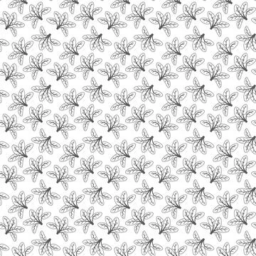 Hand drawn floral pattern vector design. Simple ornament with plant and leaf. 스톡 일러스트