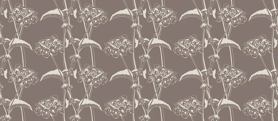 Hand drawn floral pattern vector design. Flower drawing simple ornament. Illustrazione stock