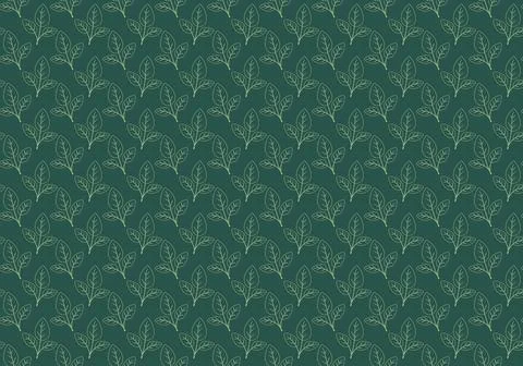 Hand drawn floral pattern vector design. Simple ornament with plant and leaf. Stock Illustration