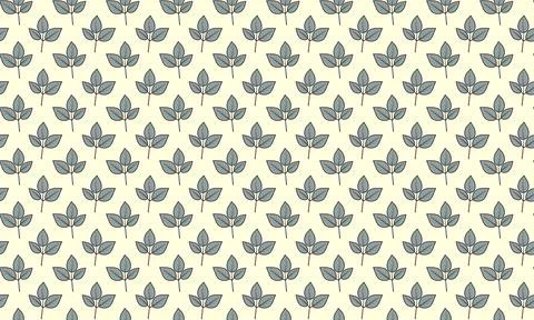 Hand drawn floral pattern vector design. Simple ornament with plant and leaf. Illustrazione stock