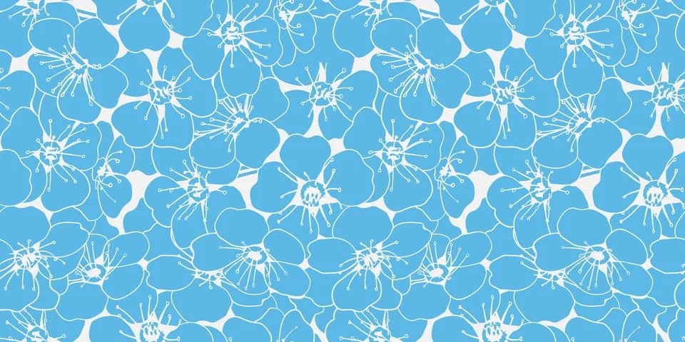 Hand drawn floral pattern vector design. Flower drawing simple ornament. 스톡 일러스트