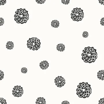 Hand Drawn Floral Seamless Pattern Stock Illustration