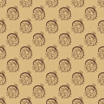 Hand Drawn Floral Seamless Pattern Stock Illustration