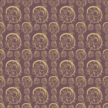 Hand Drawn Floral Seamless Pattern Stock Illustration