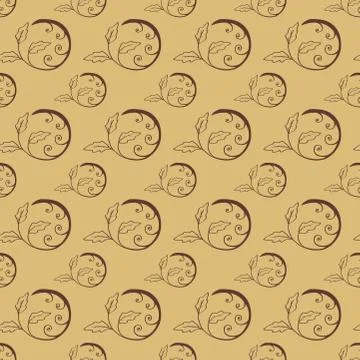 Hand Drawn Floral Seamless Pattern Stock Illustration