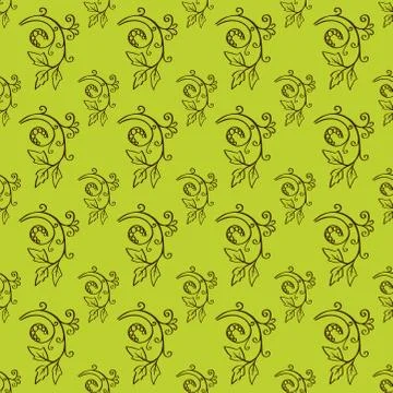 Hand Drawn Floral Seamless Pattern Stock Illustration
