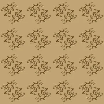 Hand Drawn Floral Seamless Pattern Stock Illustration