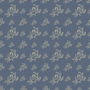 Hand Drawn Floral Seamless Pattern Stock Illustration