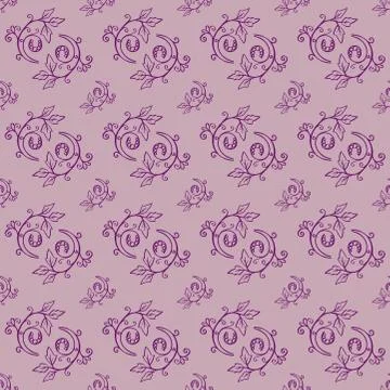 Hand Drawn Floral Seamless Pattern Stock Illustration