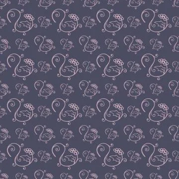 Hand Drawn Floral Seamless Pattern Stock Illustration