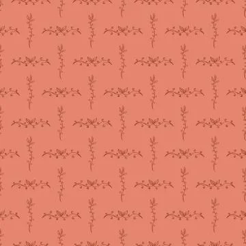 Hand Drawn Floral Seamless Pattern Stock Illustration