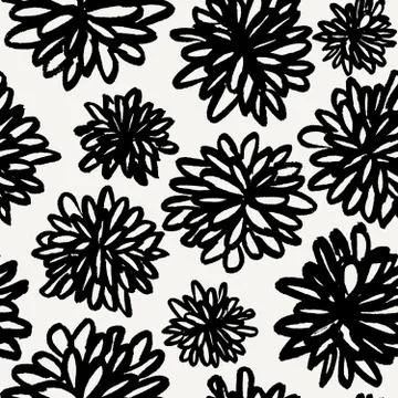 Hand Drawn Floral Seamless Pattern 스톡 일러스트