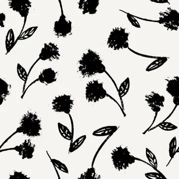 Hand Drawn Floral Seamless Pattern Illustrazione stock