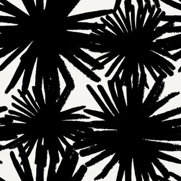 Hand Drawn Floral Seamless Pattern Stock Illustration