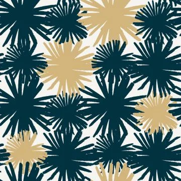 Hand Drawn Floral Seamless Pattern Stock Illustration