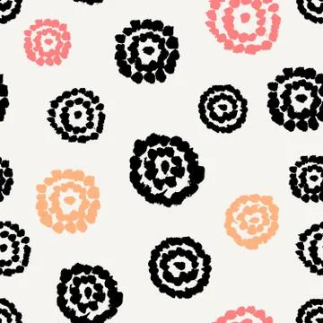 Hand Drawn Floral Seamless Pattern Stock Illustration