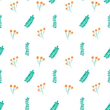 Hand Drawn floral seamless pattern. Stock Illustration