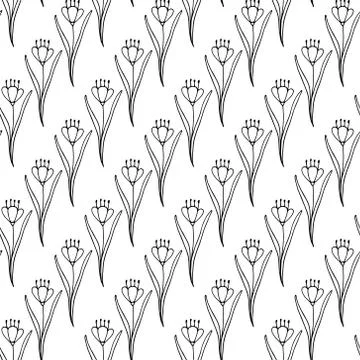 Hand drawn floral seamless pattern 스톡 일러스트
