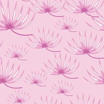 Hand drawn floral seamless pattern with random lilac tropic leaves silhouette イラスト素材