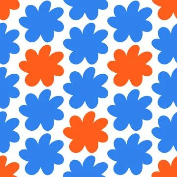 Hand Drawn Floral Seamless Pattern Modern Flowers Stock Illustration
