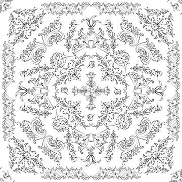Hand drawn floral seamless pattern イラスト素材