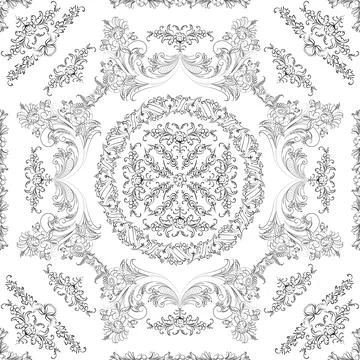 Hand drawn floral seamless pattern Stock Illustration
