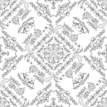 Hand drawn floral seamless pattern イラスト素材