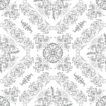 Hand drawn floral seamless pattern イラスト素材