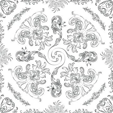 Hand drawn floral seamless pattern イラスト素材