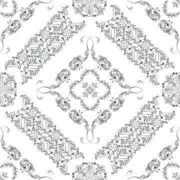 Hand drawn floral seamless pattern Stock Illustration