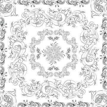 Hand drawn floral seamless pattern Stock Illustration