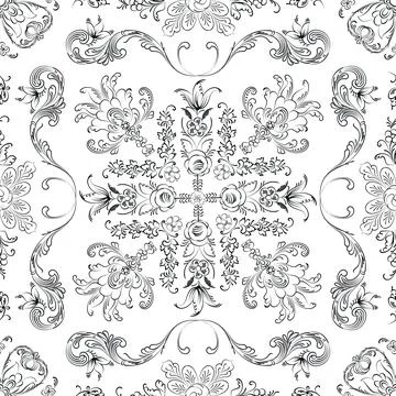 Hand drawn floral seamless pattern イラスト素材
