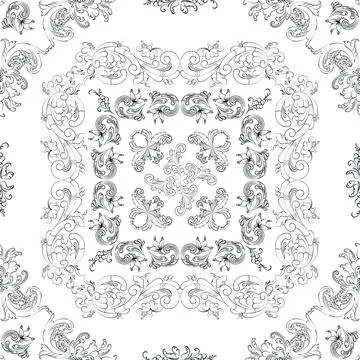Hand drawn floral seamless pattern Stock Illustration