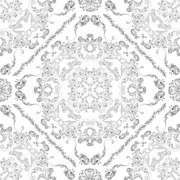 Hand drawn floral seamless pattern Stock Illustration