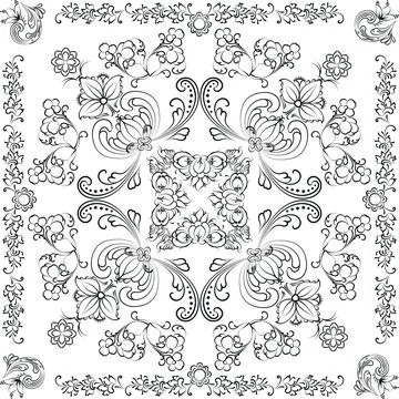 Hand drawn floral seamless pattern イラスト素材