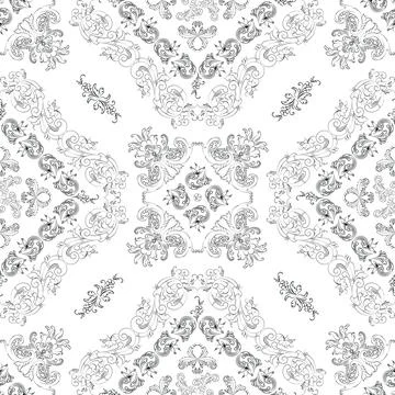 Hand drawn floral seamless pattern Stock Illustration
