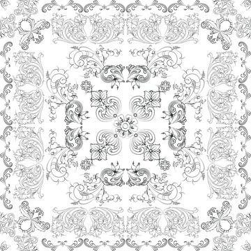 Hand drawn floral seamless pattern イラスト素材