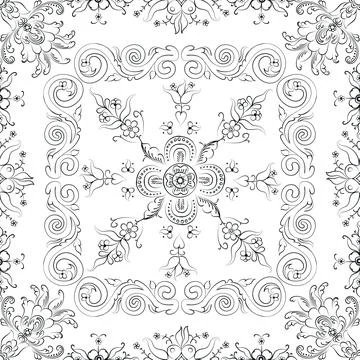 Hand drawn floral seamless pattern イラスト素材