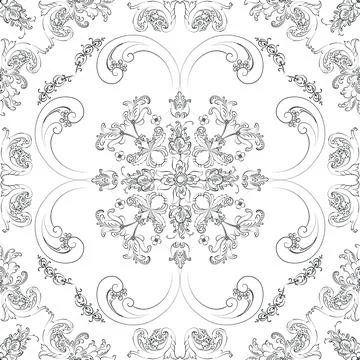 Hand drawn floral seamless pattern Stock Illustration