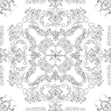 Hand drawn floral seamless pattern Stock Illustration