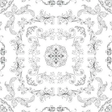 Hand drawn floral seamless pattern Stock Illustration