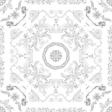 Hand drawn floral seamless pattern Stock Illustration