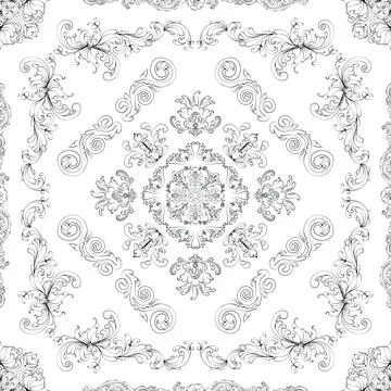 Hand drawn floral seamless pattern Stock Illustration