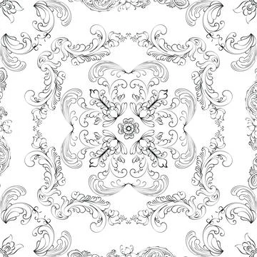 Hand drawn floral seamless pattern イラスト素材
