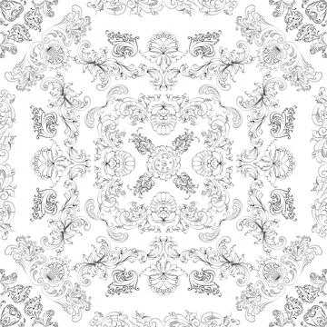 Hand drawn floral seamless pattern イラスト素材