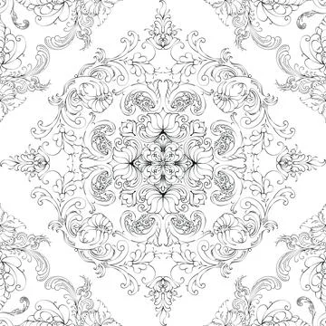 Hand drawn floral seamless pattern Stock Illustration