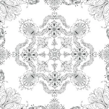 Hand drawn floral seamless pattern Stock Illustration