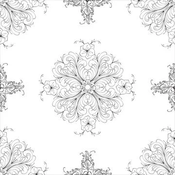 Hand drawn floral seamless pattern イラスト素材