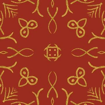 Hand drawn floral seamless pattern. Illustrazione stock