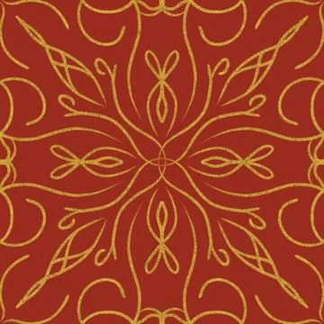 Hand drawn floral seamless pattern. Illustrazione stock